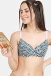 Rosaline Padded Wired Medium Coverage T-Shirt Bra - Lucent White Black — thumbnail 1